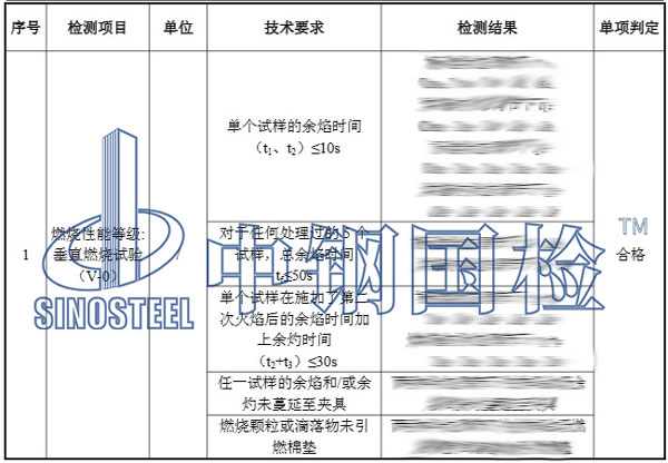 阻燃板检测项目结果