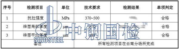 U型螺栓检测项目结果