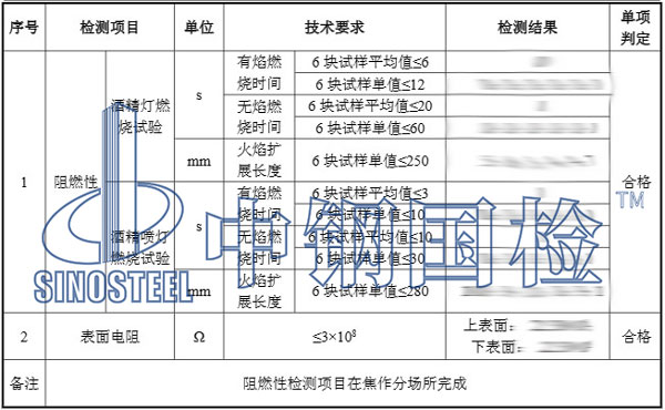 阻燃检测项目结果