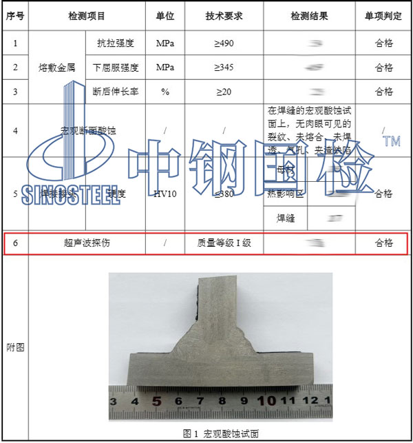 金属探伤检测结果