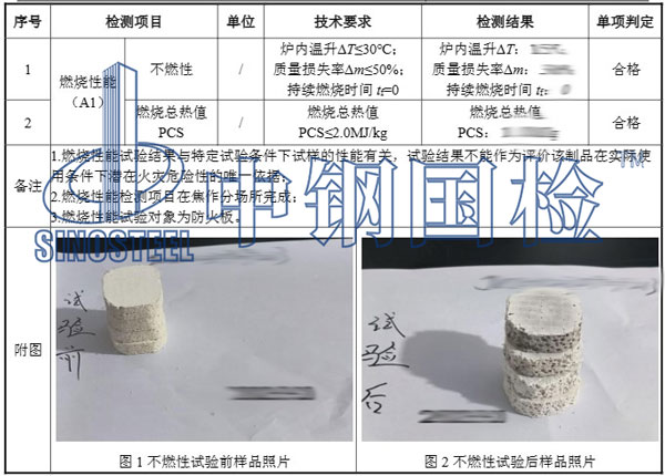 通风管道耐火检测项目结果
