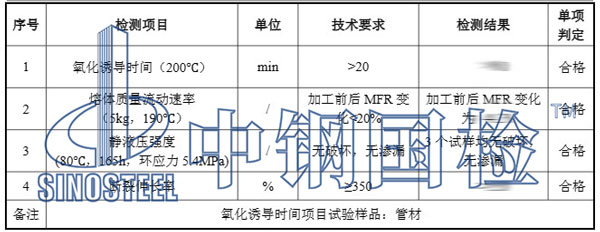 燃气管道检测项目结果