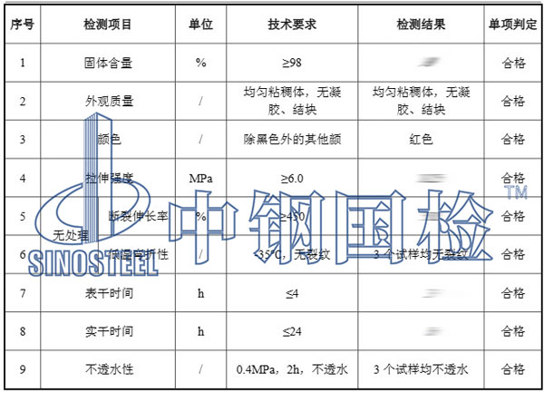 聚氨酯防水涂料检测项目结果