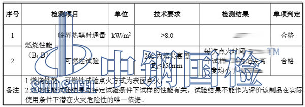 地毯防火检测项目结果