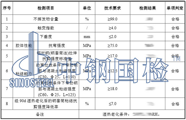 结构胶检测项目结果