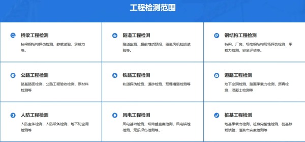 中钢国检工程检测范围