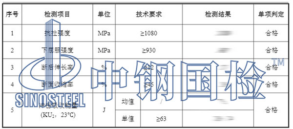 锻件检测项目结果