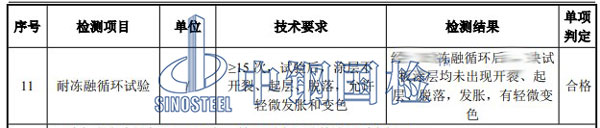 防火漆检测项目结果