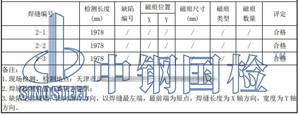 钢管桩焊缝检测项目结果