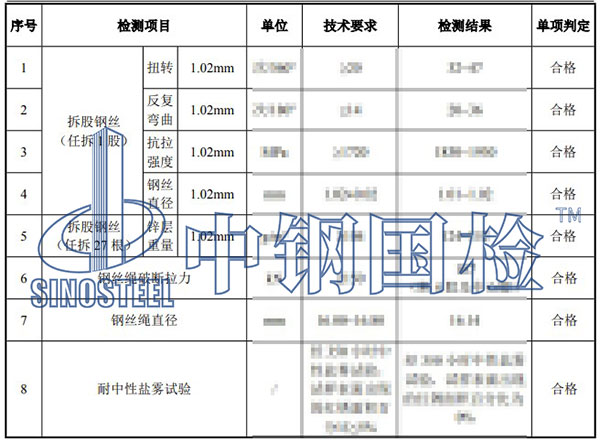 防护网检测项目结果