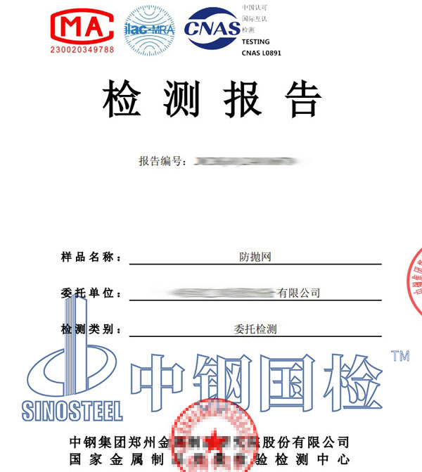 防抛网检测报告