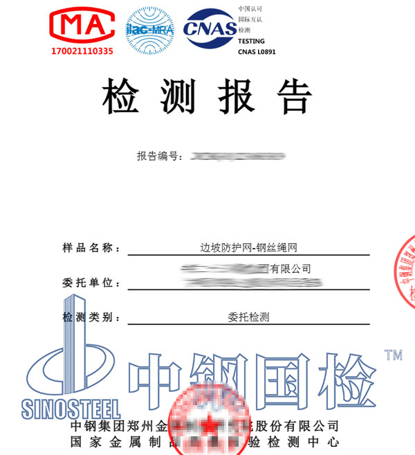 边坡防护网检测报告
