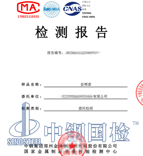 自喷漆检测报告