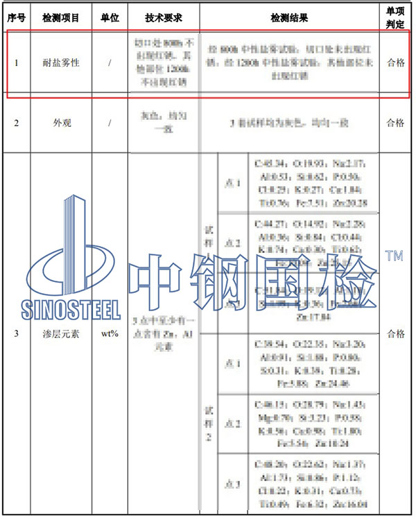 中性盐雾试验结果