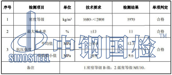 混凝土砖检测项目结果
