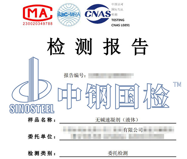 速凝剂氯离子含量检测报告