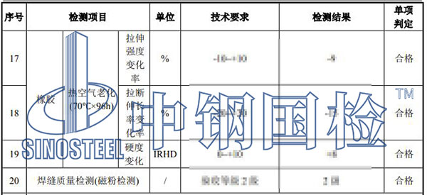伸缩装置检测项目结果