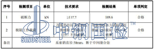 吊装带检测项目结果